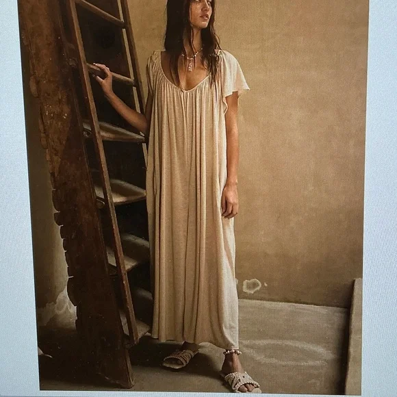 Free People TAE One-Piece Romper - XS - Oatmeal - Picture 1 of 5